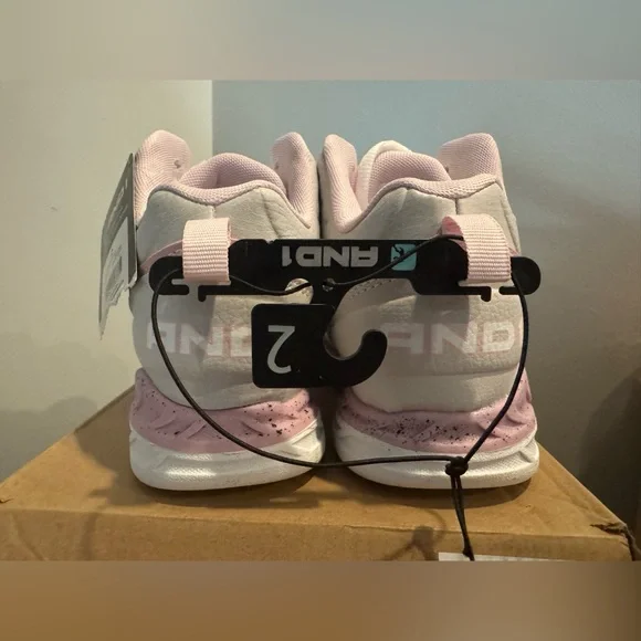 AND1 Assist 6.0 Gray and Pink Sneakers size 2 Youth - Picture 4 of 10